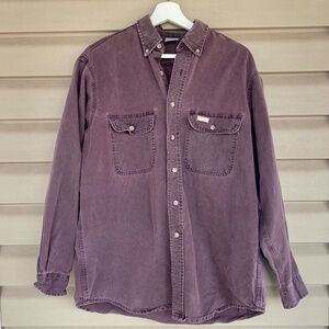 Vintage 90s Carhartt Plum Button Up Workwear Shirt (L)